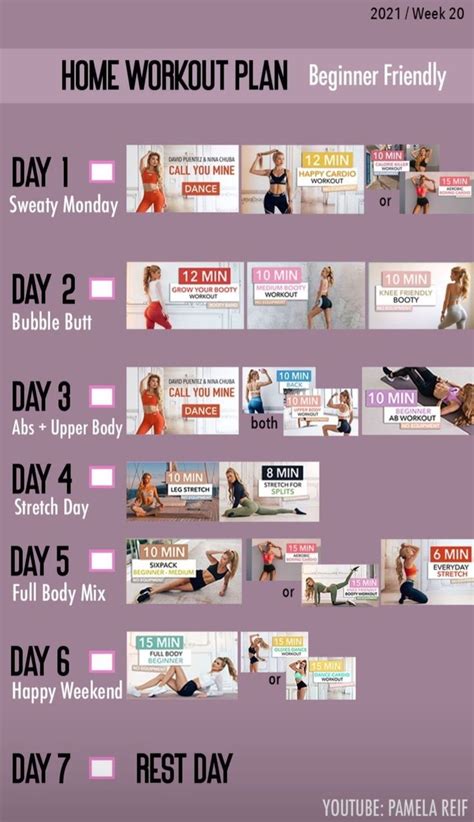 Pamela Reif Workout Plan Week 20 Beginner Friendly At Home Workout