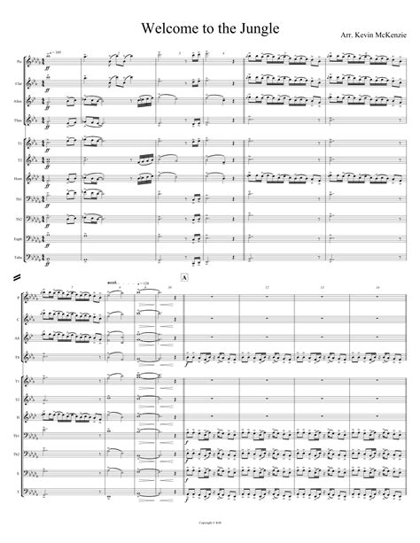 Welcome To The Jungle Sheet Music Guns N Roses Marching Band