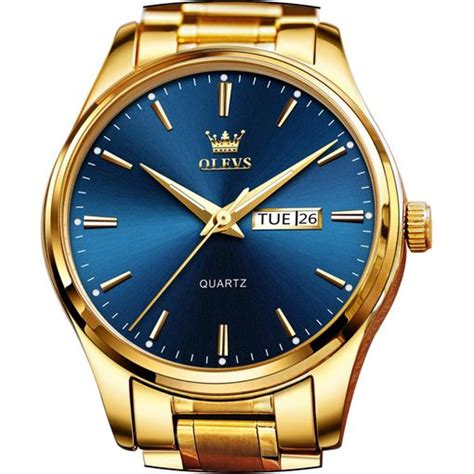 Veanxin Reloj De Cuarzo De Acero Inoxidable Dorado Para Hombre