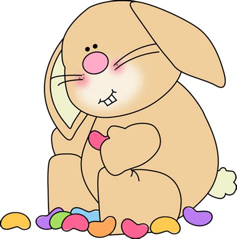 Bunny Eating Jelly Beans Clip Art - Bunny Eating Jelly Beans Image