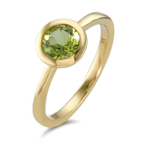 Rhomberg Schmuck Fingerring 750 18 K Gelbgold Peridot