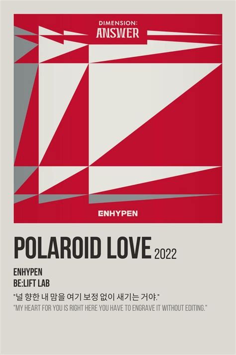 the poster for polaroid love, which features red and white geometric ...