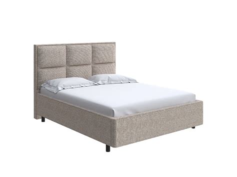 Кровать king size с мягким изголовьем 200х220 см букле beatto миндаль ...