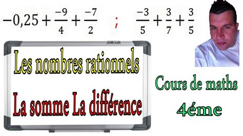 Maths Me Les Nombres Rationnels Somme Et Diff Rence Exercice