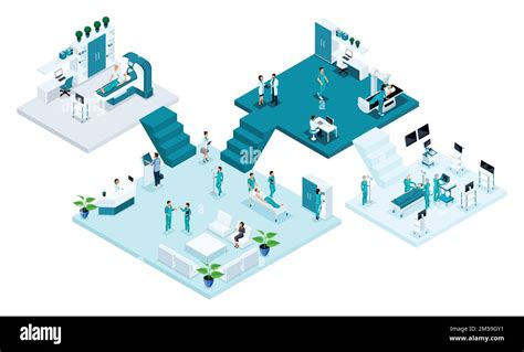 Isometric Room Of The Hospital Healthcare And Innovative Technology