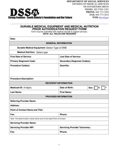 South Dakota Durable Medical Equipment And Medical Nutrition Prior