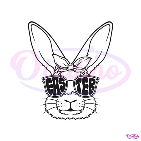 Retro Easter Bunny Glasses Svg