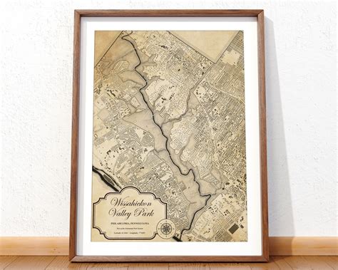 Vintage Wissahickon Park Map Poster, Philadelphia Wall Art of the ...