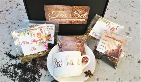 Tea Gift Set Personalized Tea Cup and Saucer Tea Sampler - Etsy