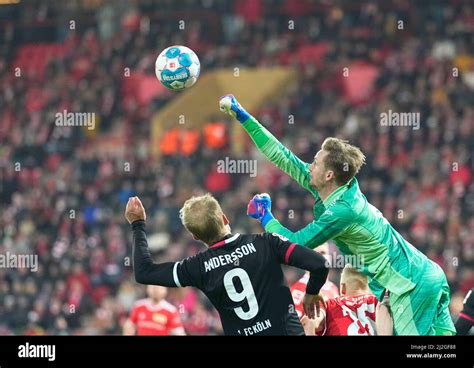 April 1 2022 Frederik Rönnow of Union Berlin controls the ball during