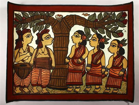 Sold at Auction: TWO RARE INDIAN PAITKAR TRIBAL PAINTINGS BY VIJAY ...