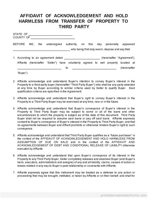 Printable Disclosure Transfer To Third Party Options