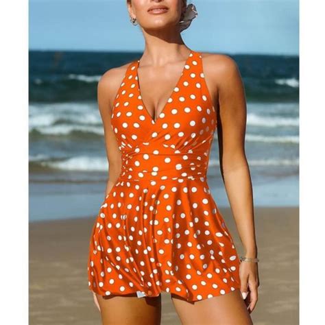 Maillot De Bain 2 Pieces Femme Sexy Femmes Dot Imprimer Bikini Taille