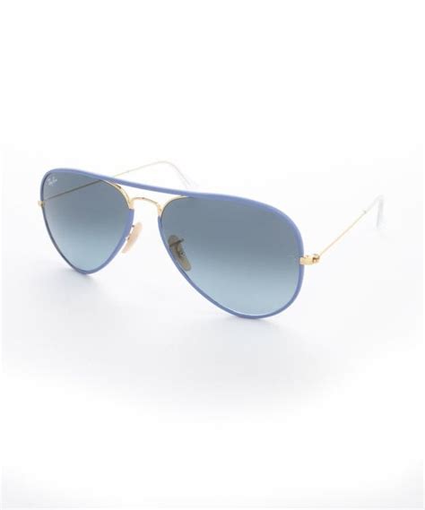 Ray Ban Blue Matte Metal Full Color Aviator Sunglasses In Blue For Men