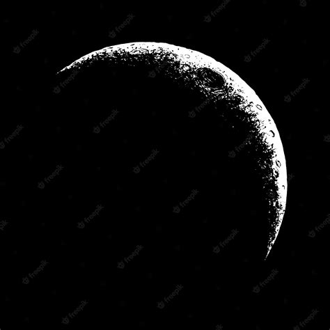 Premium Vector Crescent Moon On Black Background