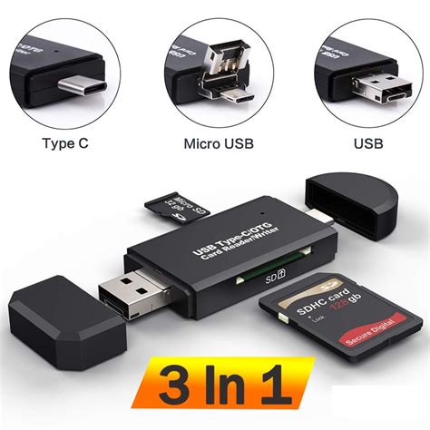 Sd Card Reader Usb C Card Reader 4 In 1 Usb 20 Tfmirco Sd Smart Memory Card Reader Type C Otg