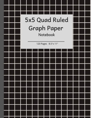 5x5 Quad Ruled Notebook Graph Paper Composition Notebook For Maths And