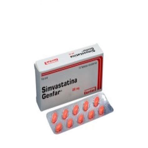 Simvastatina 20 Mg 10 Tabletas Gf Tu Droguería en Línea