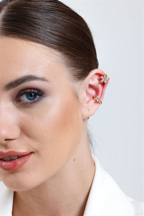 Aurrarİ Kadın Gold 2li Kelebek And Lotus Earcuff Küpe Seti Fiyatı