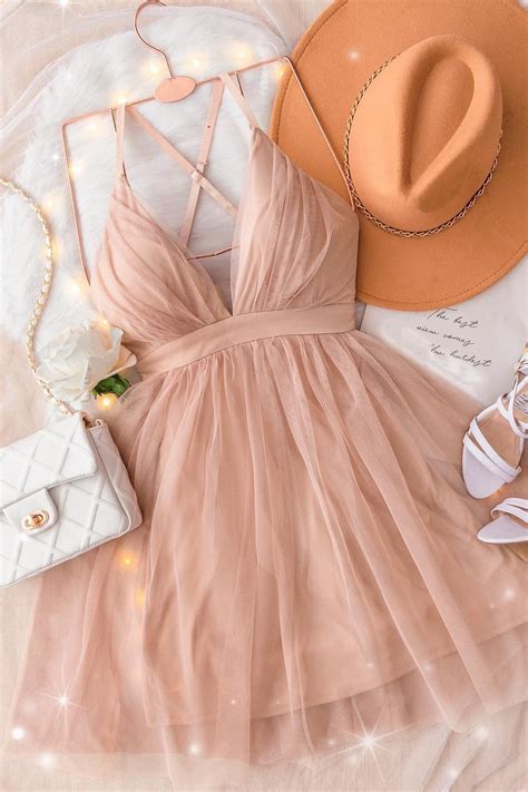 Simple Blush Pink Tulle A Line Short Homecoming Dress Pink Dress