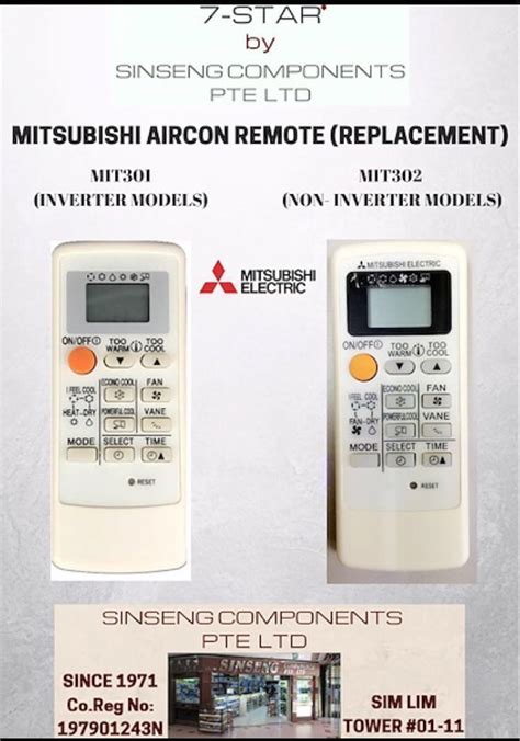 Mitsubishi Aircon Universal Remote Control For All Inverter And Non