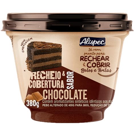 Confeitaria Recheio E Cobertura Sabor Chocolate Pt 380g Alispec Recheio