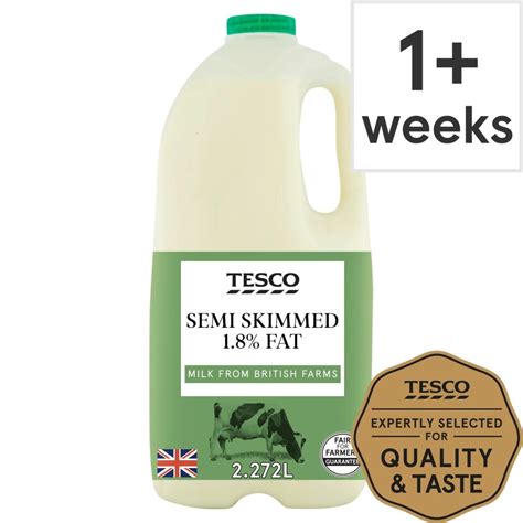 Tesco British Semi Skimmed Milk 2272l 4 Pints Tesco Groceries