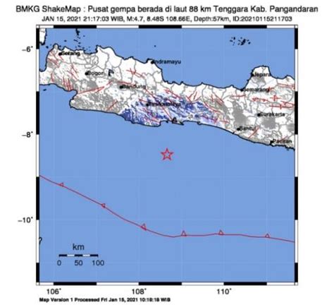 Gempa M 47 Pangandaran Akibat Aktivitas Zona Subduksi Lempeng Indo