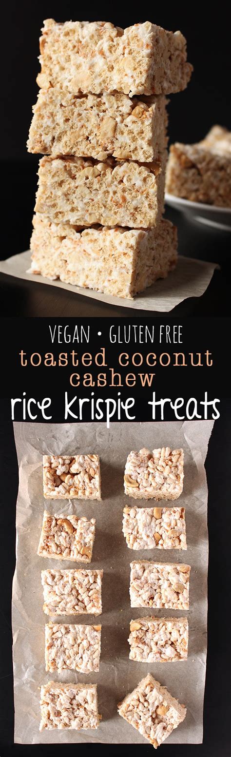 Toasted Coconut Cashew Rice Krispie Treats V Gf Sweet Like Cocoa