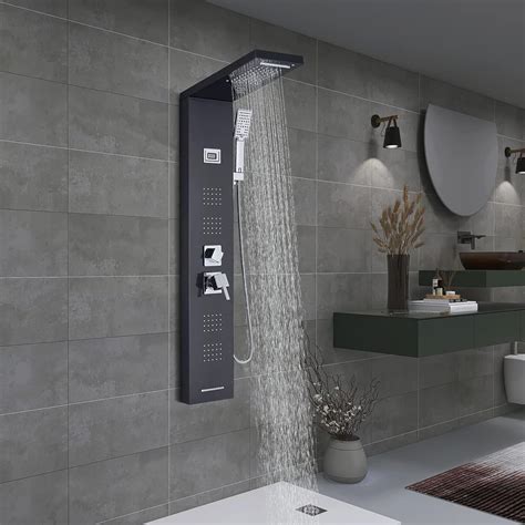 Alenart Stainless Steel Shower Panel Tower 5 Function Rainfall