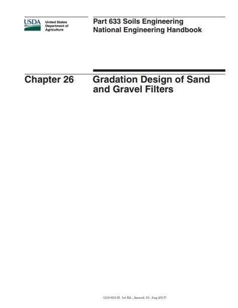 National Engineering Handbook Chapter 26 Gradation Design Of Sand