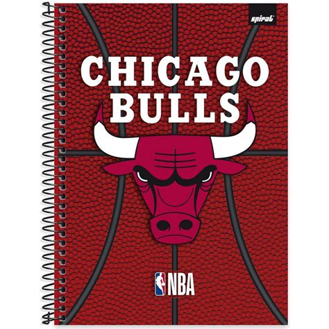 Caderno Universit Rio Capa Dura X Folhas Nba Chicago Bulls Spiral