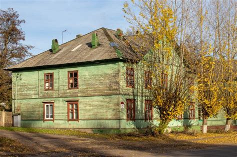 Old Wooden Houses On The Outskirts Of The City Suburb Stock Image