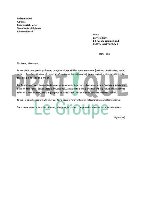 Lettre De R Siliation Mutuelle Sant Financial Report