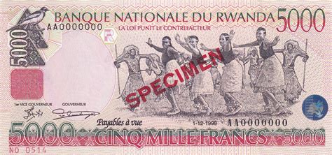 Billet Rwanda Francs Danse Sp Cimen P S