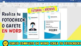 Como Hacer Un Gafete O Credencial En Word