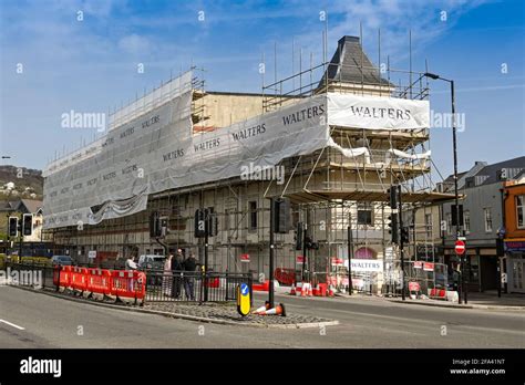 Pontypridd Wales April 2021 Scaffolding Around The Old County