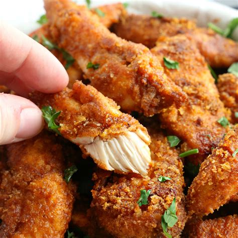 Healthier Oven Fried Chicken Tenders {Low Fat, Baked} - The Busy Baker