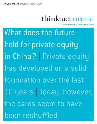 What Does The Future Hold For Private Equity In China Roland Berger