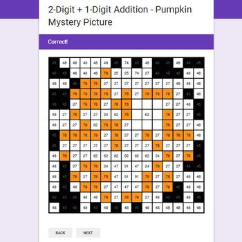 Digit Digit Addition Emoji Pumpkin Mystery Picture Google Forms