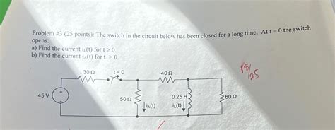 Solved Problem Points The Switch In The Circuit Chegg