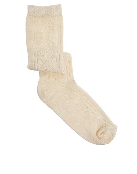 Asos Knee High Pelerine Socks In Natural Lyst