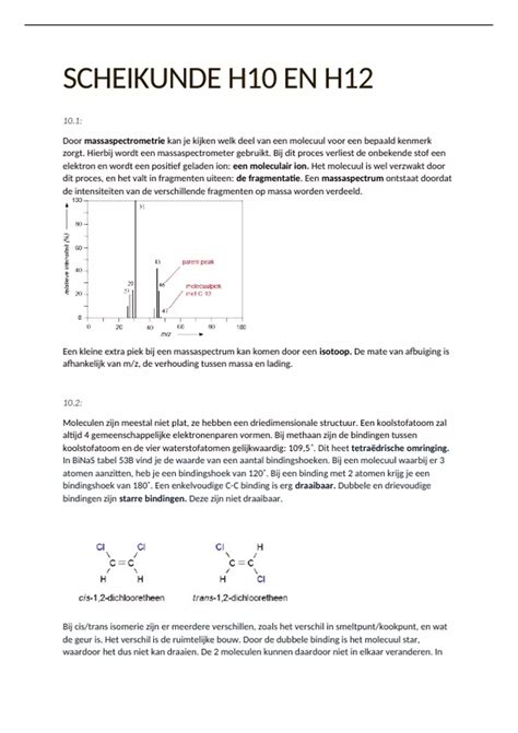 Samenvatting Scheikunde Chemie Vwo Hoofdstuk En Scheikunde