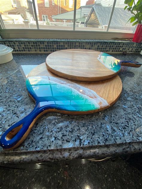 Resin Ocean Cutting Board Resin Serving Board Charcuterie Board