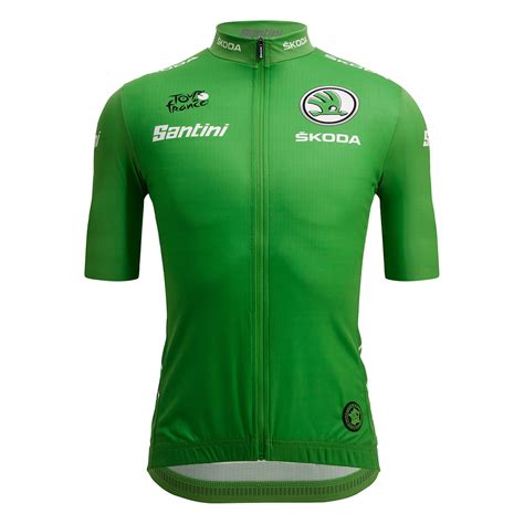 Santini Replica Tour De France Groene Trui Fietsshirt Korte Mouwen