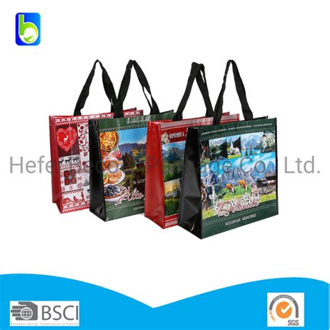 Promotional Supermarket Grocery Pp Non Woven Laminated Shopping Tote