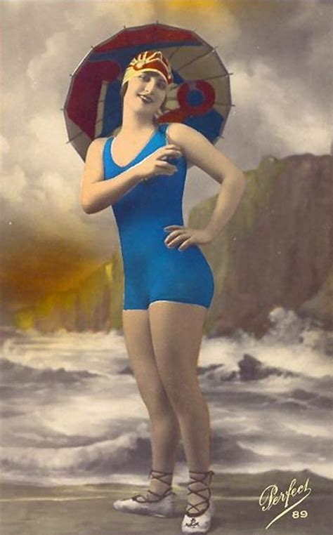 Vintage Everyday Flapper Fashion 49 Incredible Colorized Postcards Of Cool Girls In Swimsuits