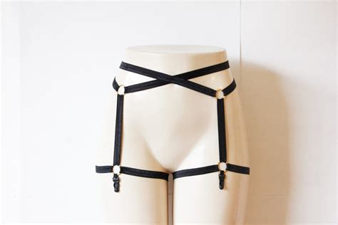 Black Garter Belt Body Harness Lingerie Cage Garter High Waist