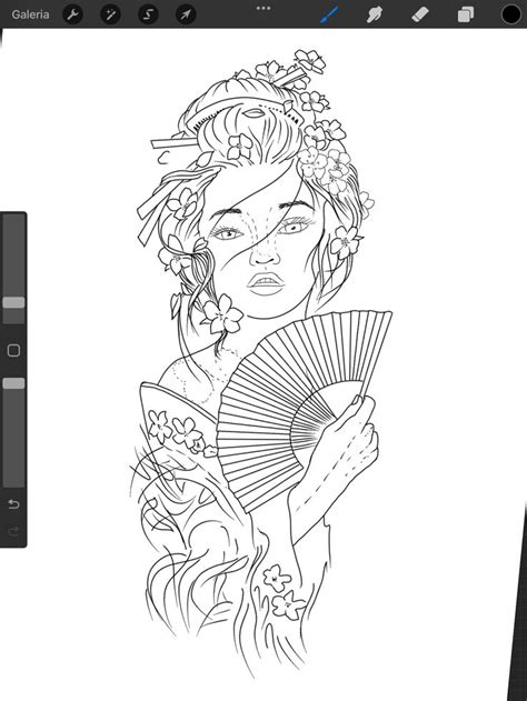 Pin By William Thiago On Desenhos Para Tatuar Geisha Tattoo Design