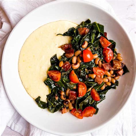 Collard Greens And Black Eyed Peas With Cheesy Grits But First We Brunch